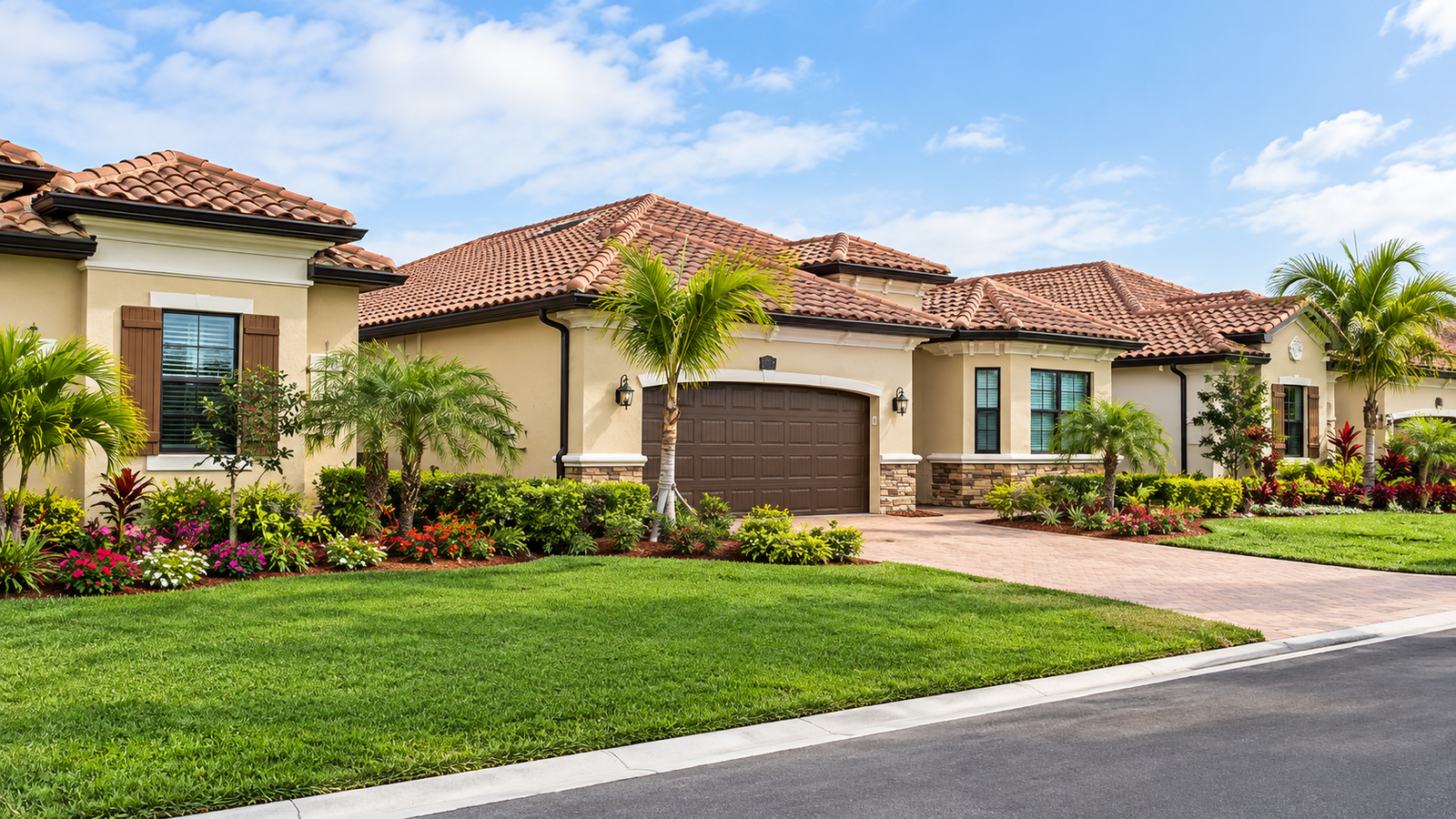 Barrel tile roof on a South Florida home financed through Advance Quality Roofing